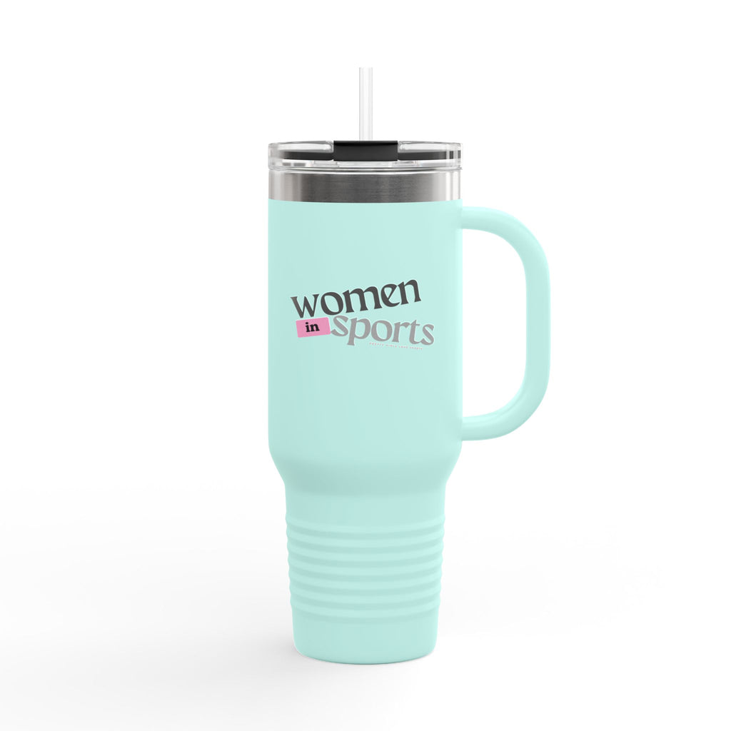 Women in Sports Travel Mug, 40 oz | Sports Fans | Sports Media | Pretty Girls Love Sports